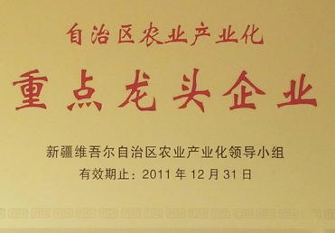 自治区农业产业化重点龙头企业